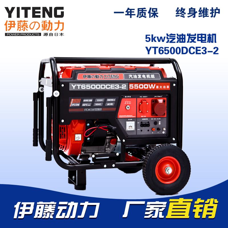 5kw应急汽油发电机YT6500DCE3-2